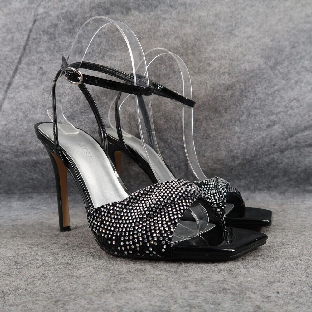 Nine West Shoes Womens 9 Twinkle Sandal Stiletto Ankle Strap Formal Party Black